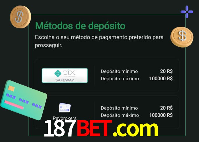 O cassino 187bet.com oferece uma grande variedade de métodos de pagamento